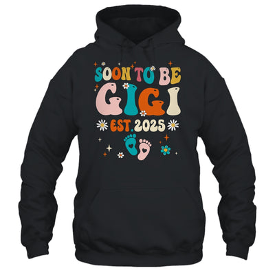 Soon To Be Gigi Est 2025 Pregnancy Announcement Groovy Shirt & Tank Top | siriusteestore