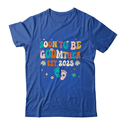 Soon To Be Godmother Est 2025 Pregnancy Announcement Groovy Shirt & Tank Top | siriusteestore