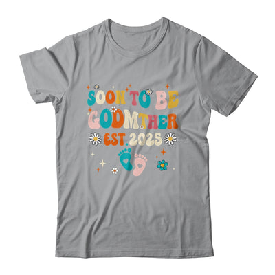 Soon To Be Godmother Est 2025 Pregnancy Announcement Groovy Shirt & Tank Top | siriusteestore