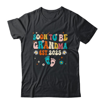 Soon To Be Grandma Est 2025 Pregnancy Announcement Groovy Shirt & Tank Top | siriusteestore