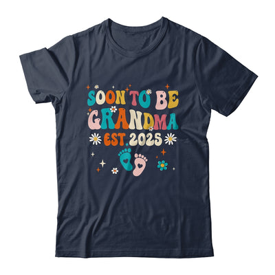 Soon To Be Grandma Est 2025 Pregnancy Announcement Groovy Shirt & Tank Top | siriusteestore