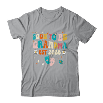 Soon To Be Grandma Est 2025 Pregnancy Announcement Groovy Shirt & Tank Top | siriusteestore