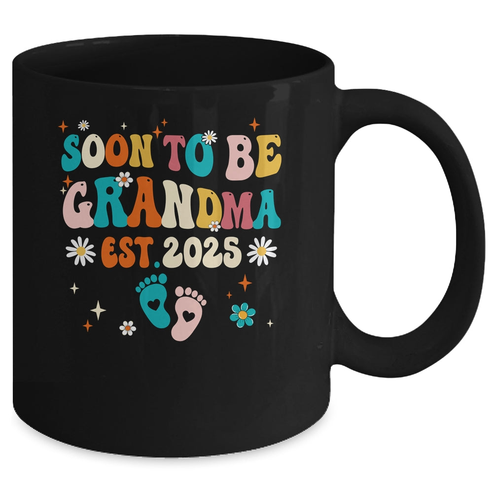 Soon To Be Grandma Est 2025 Pregnancy Announcement Groovy Mug | siriusteestore