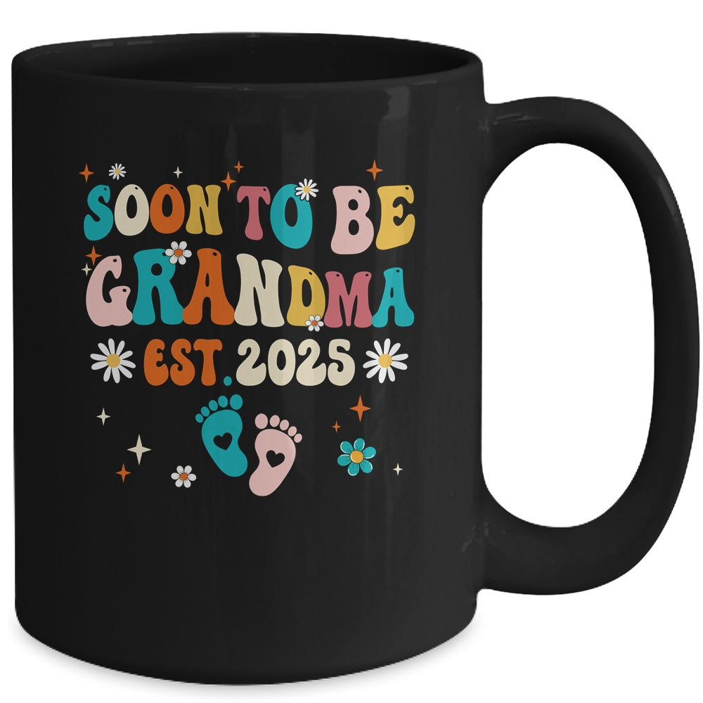Soon To Be Grandma Est 2025 Pregnancy Announcement Groovy Mug | siriusteestore