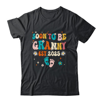 Soon To Be Granny Est 2025 Pregnancy Announcement Groovy Shirt & Tank Top | siriusteestore
