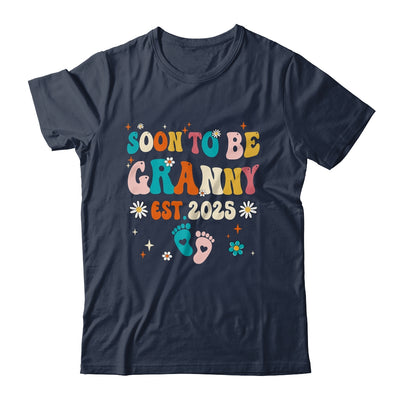 Soon To Be Granny Est 2025 Pregnancy Announcement Groovy Shirt & Tank Top | siriusteestore
