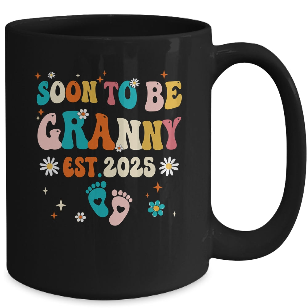 Soon To Be Granny Est 2025 Pregnancy Announcement Groovy Mug | siriusteestore