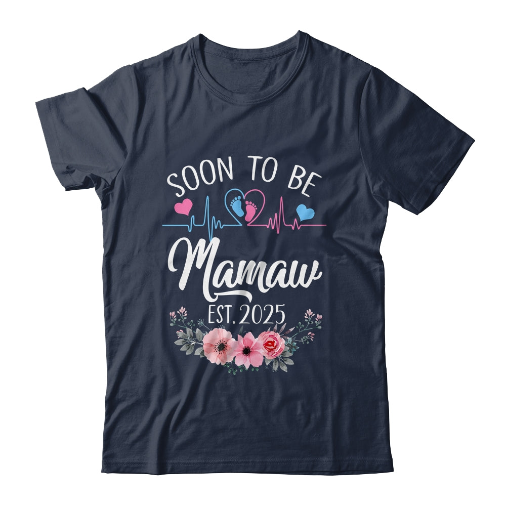 Soon To Be Mamaw 2025 First Time Pregnancy Announcement Shirt & Tank Top | siriusteestore
