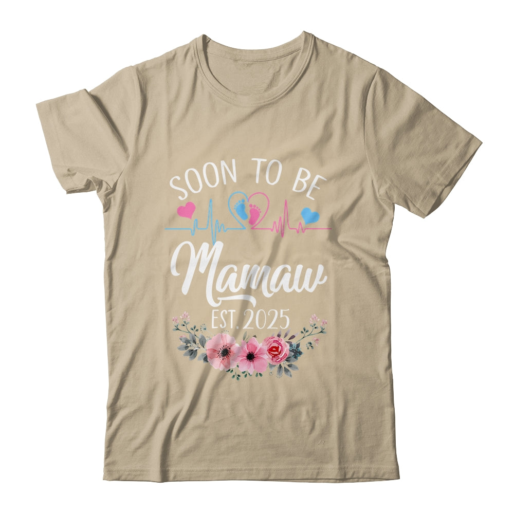 Soon To Be Mamaw 2025 First Time Pregnancy Announcement Shirt & Tank Top | siriusteestore