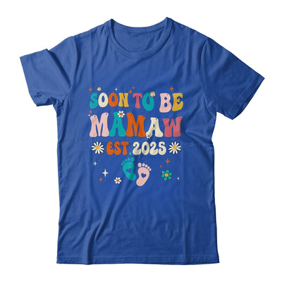 Soon To Be Mamaw Est 2025 Pregnancy Announcement Groovy Shirt & Tank Top | siriusteestore