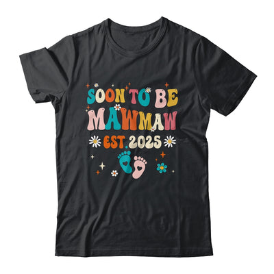 Soon To Be Mawmaw Est 2025 Pregnancy Announcement Groovy Shirt & Tank Top | siriusteestore