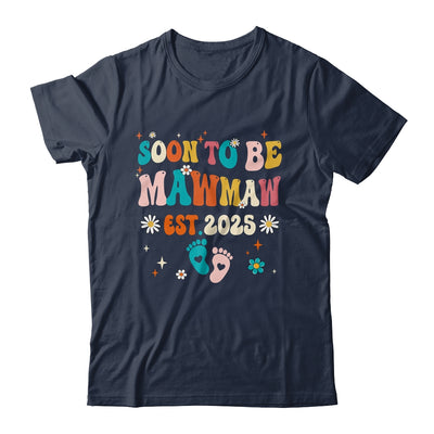 Soon To Be Mawmaw Est 2025 Pregnancy Announcement Groovy Shirt & Tank Top | siriusteestore
