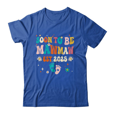 Soon To Be Mawmaw Est 2025 Pregnancy Announcement Groovy Shirt & Tank Top | siriusteestore