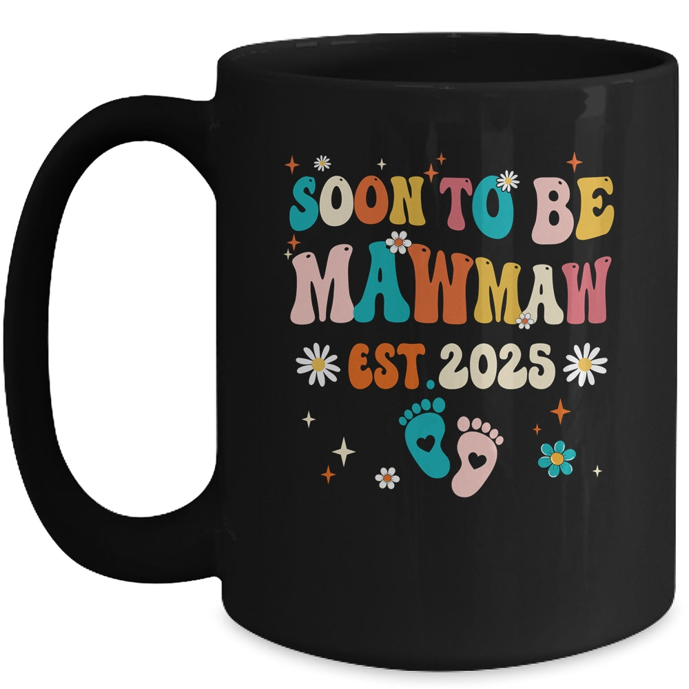 Soon To Be Mawmaw Est 2025 Pregnancy Announcement Groovy Mug | siriusteestore