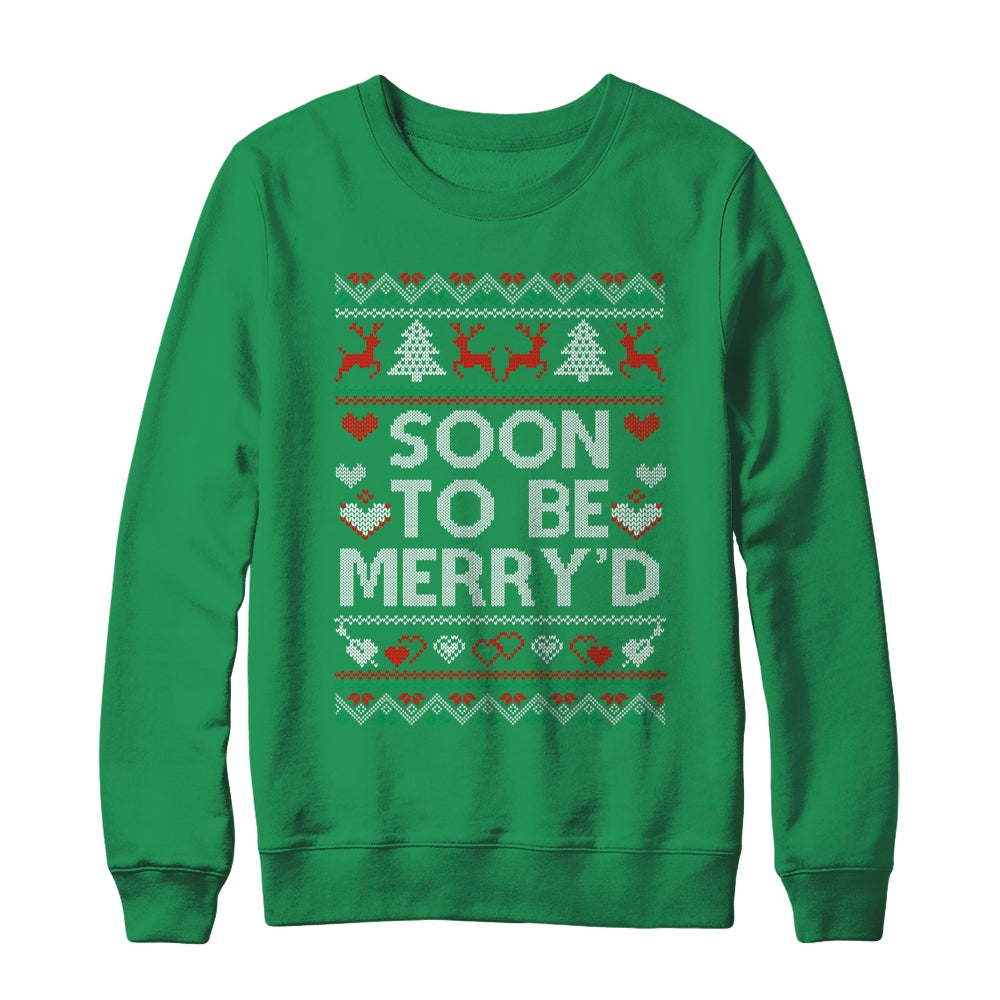 Soon To Be Merry'd Engaged Couples Matching Ugly Christmas Shirt & Sweatshirt | siriusteestore