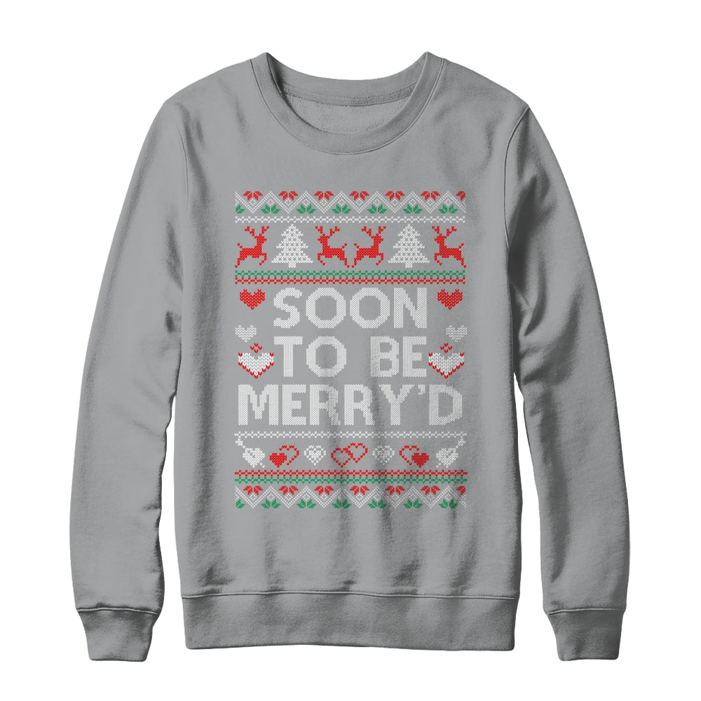 Soon To Be Merry'd Engaged Couples Matching Ugly Christmas Shirt & Sweatshirt | siriusteestore