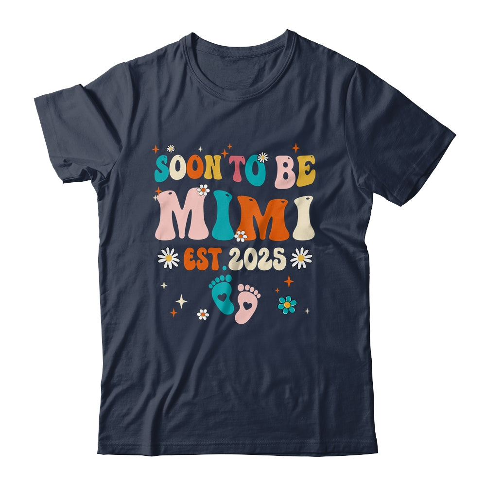 Soon To Be Mimi Est 2025 Pregnancy Announcement Groovy Shirt & Tank Top | siriusteestore
