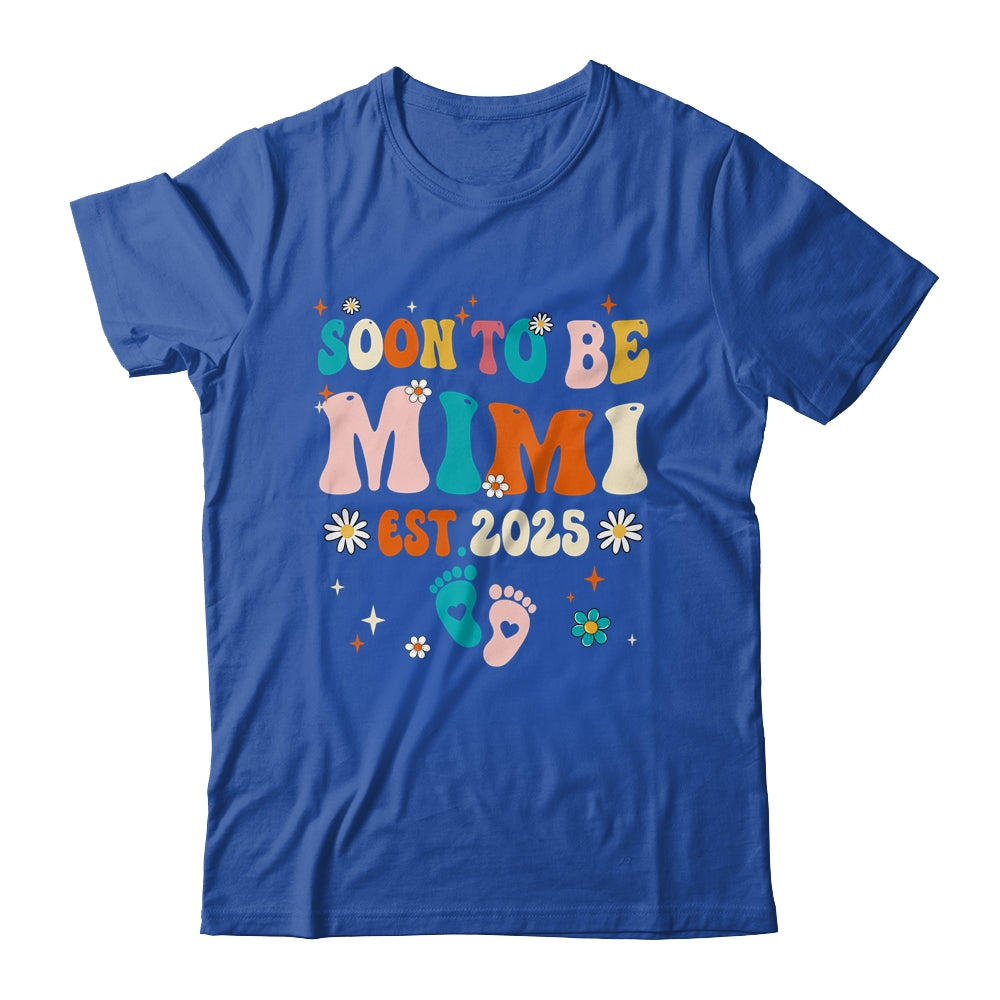 Soon To Be Mimi Est 2025 Pregnancy Announcement Groovy Shirt & Tank Top | siriusteestore