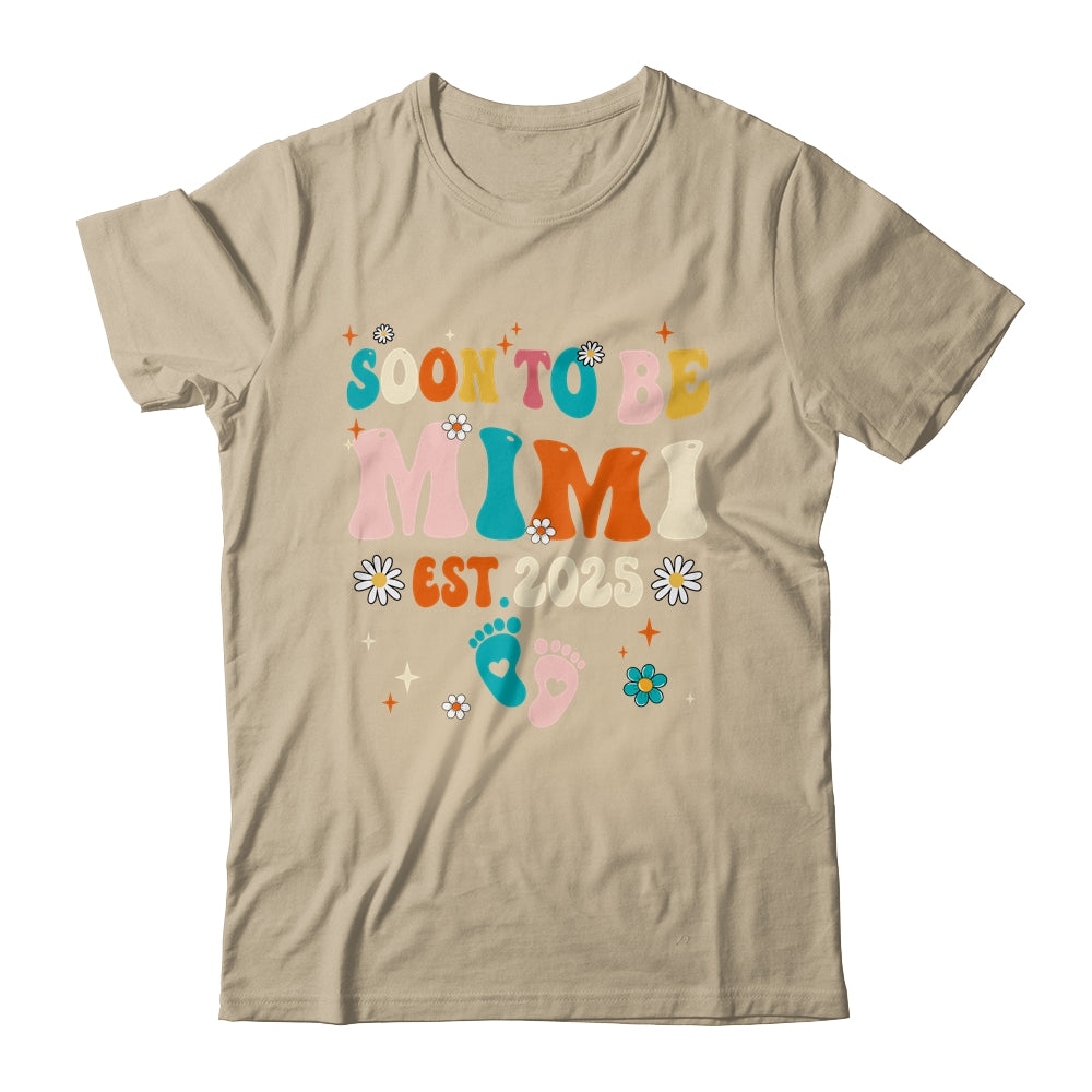 Soon To Be Mimi Est 2025 Pregnancy Announcement Groovy Shirt & Tank Top | siriusteestore