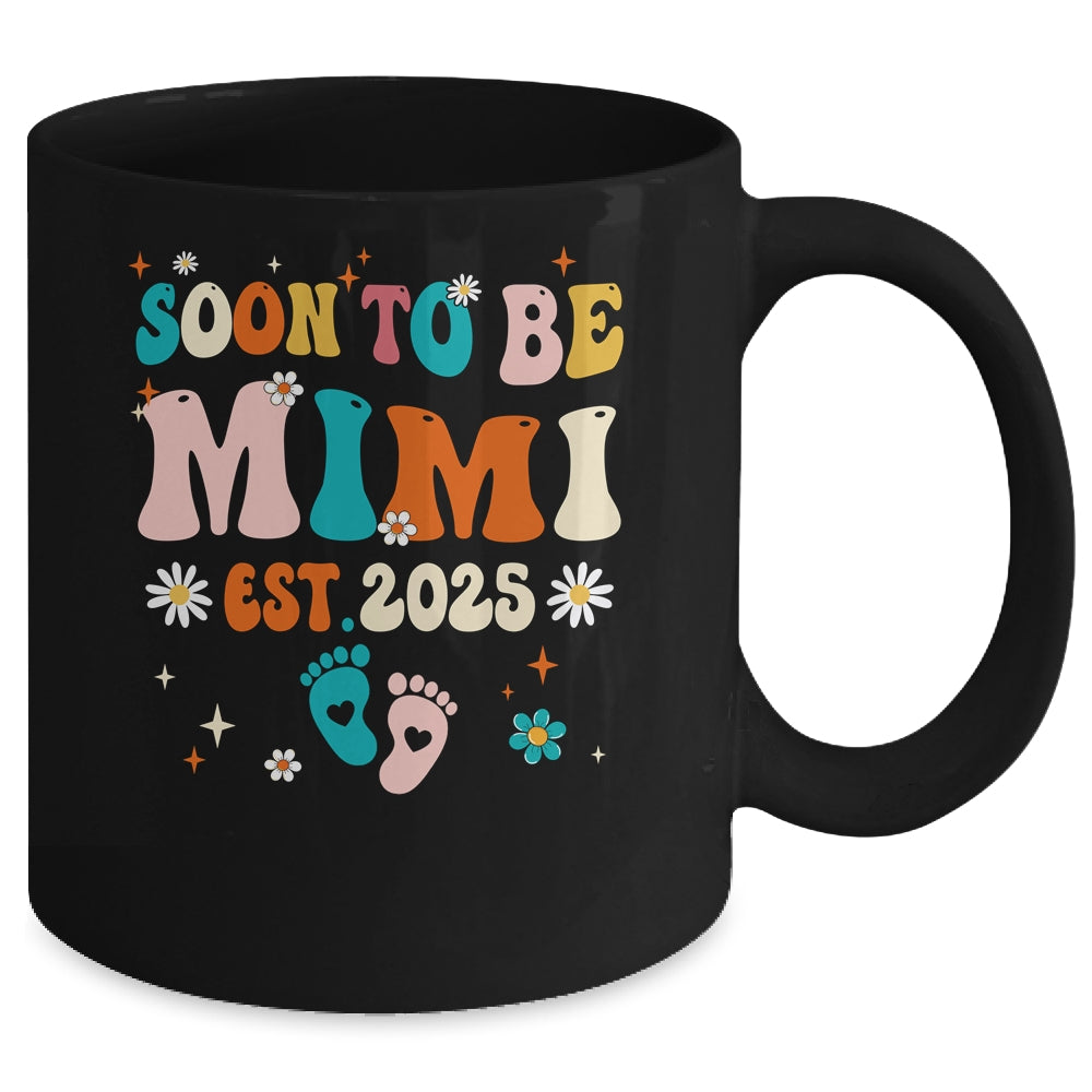 Soon To Be Mimi Est 2025 Pregnancy Announcement Groovy Mug | siriusteestore