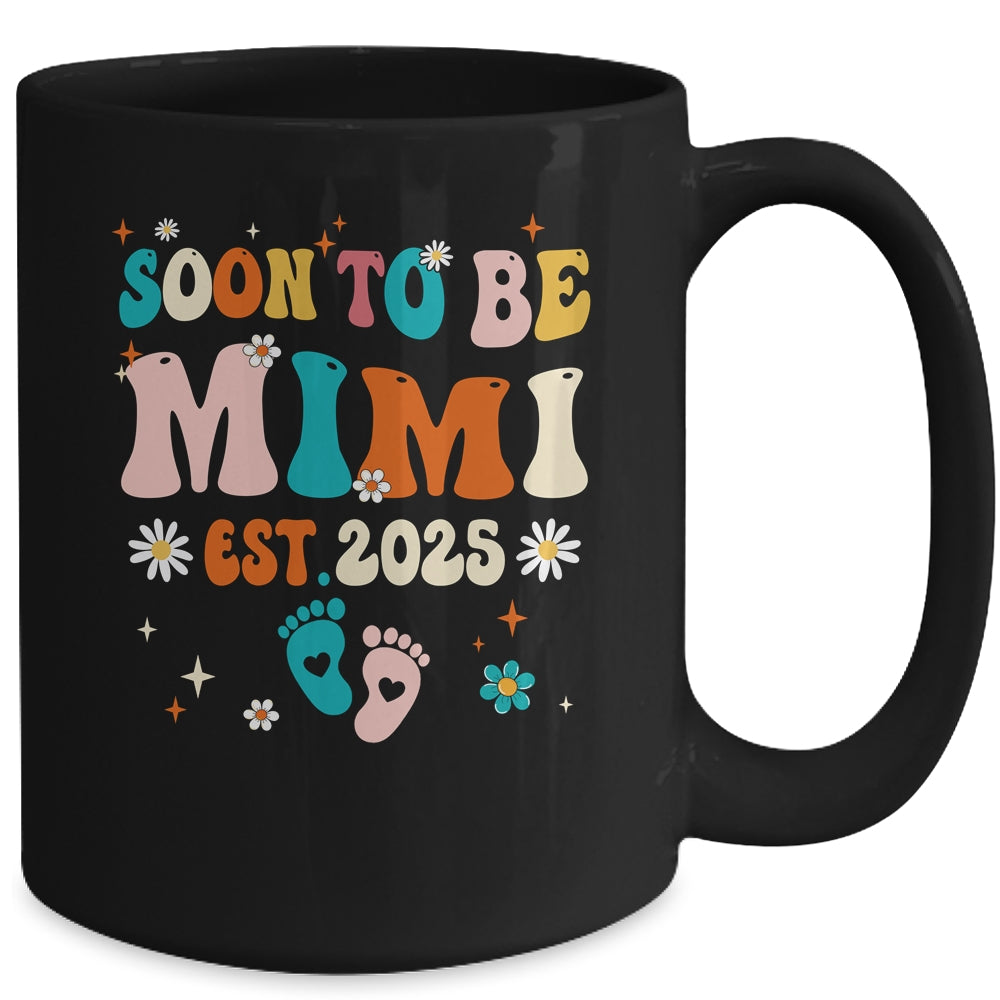 Soon To Be Mimi Est 2025 Pregnancy Announcement Groovy Mug | siriusteestore