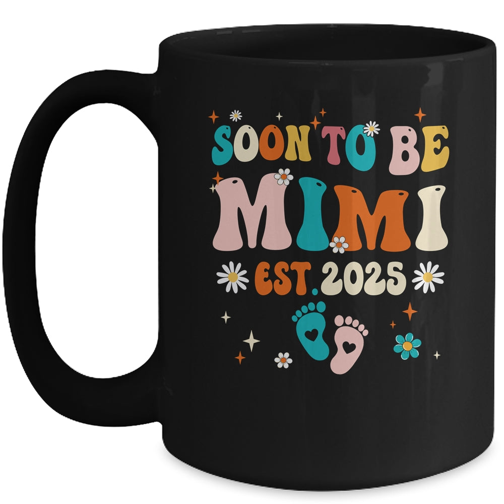 Soon To Be Mimi Est 2025 Pregnancy Announcement Groovy Mug | siriusteestore