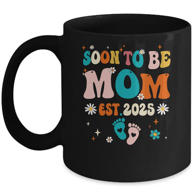 Soon To Be Mom Est 2025 Pregnancy Announcement Groovy Mug | siriusteestore