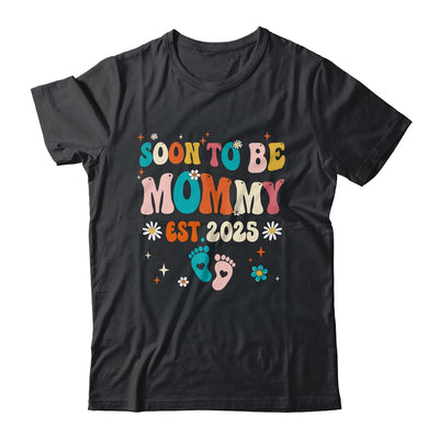 Soon To Be Mommy Est 2025 Pregnancy Announcement Groovy Shirt & Tank Top | siriusteestore