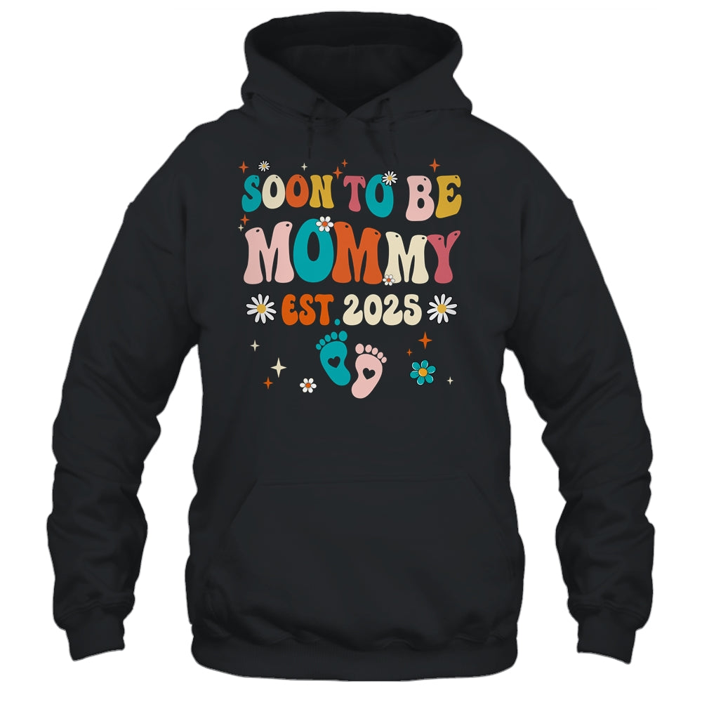Soon To Be Mommy Est 2025 Pregnancy Announcement Groovy Shirt & Tank Top | siriusteestore