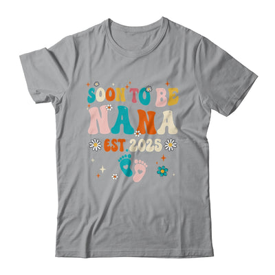 Soon To Be Nana Est 2025 Pregnancy Announcement Groovy Shirt & Tank Top | siriusteestore