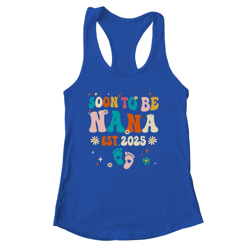 Soon To Be Nana Est 2025 Pregnancy Announcement Groovy Shirt & Tank Top | siriusteestore
