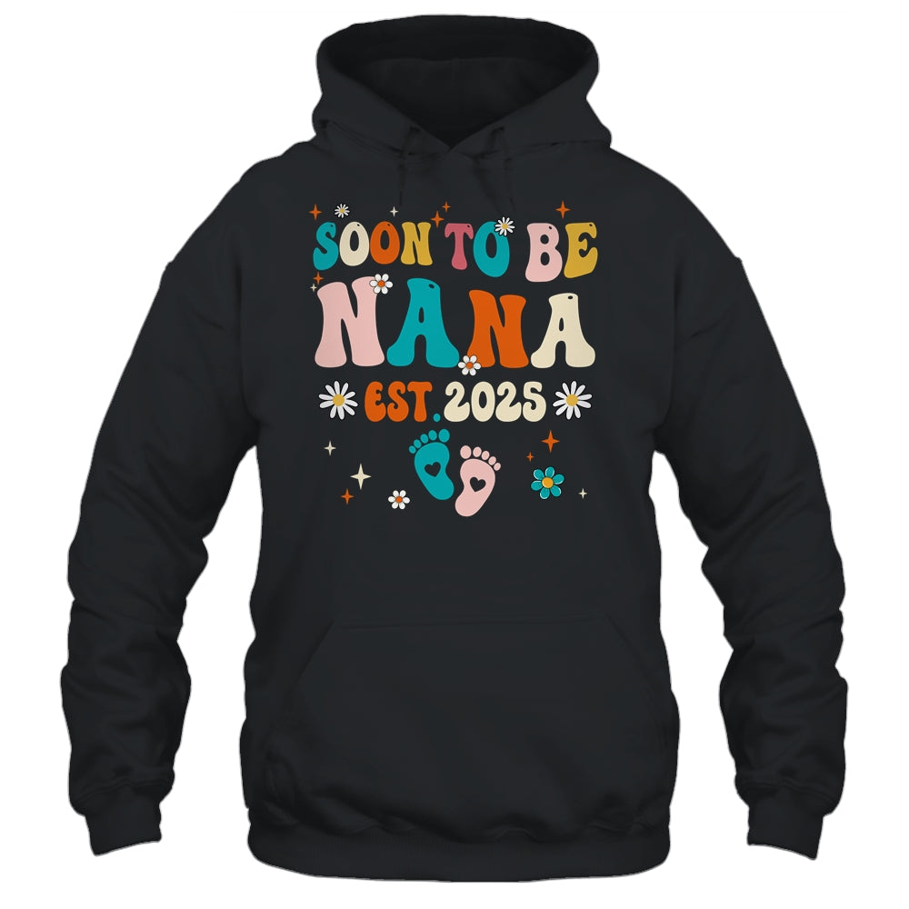 Soon To Be Nana Est 2025 Pregnancy Announcement Groovy Shirt & Tank Top | siriusteestore