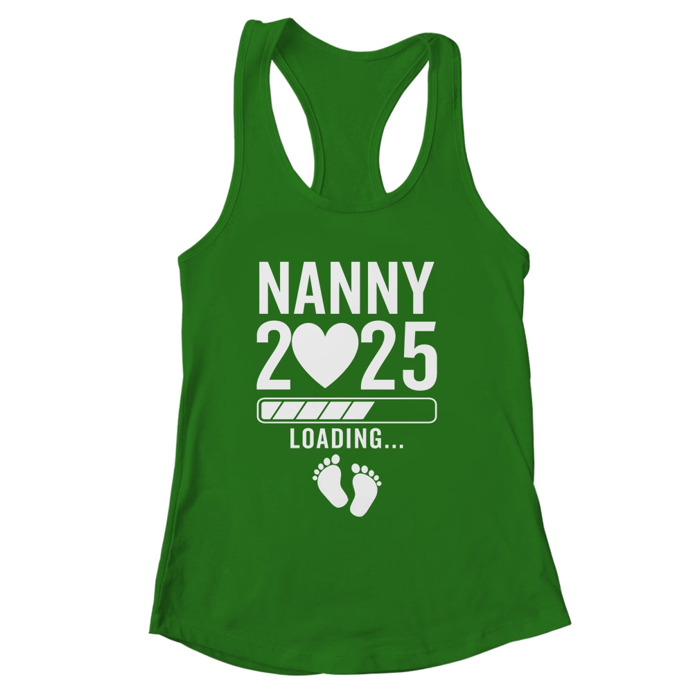 Soon To Be Nanny 2025 Pregnancy Announcement Loading Shirt & Tank Top | siriusteestore