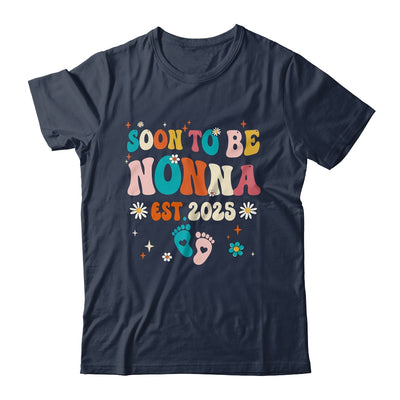 Soon To Be Nonna Est 2025 Pregnancy Announcement Groovy Shirt & Tank Top | siriusteestore