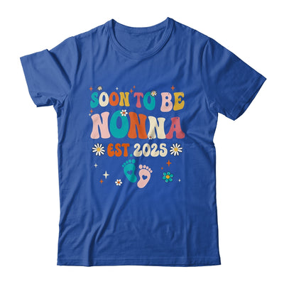 Soon To Be Nonna Est 2025 Pregnancy Announcement Groovy Shirt & Tank Top | siriusteestore