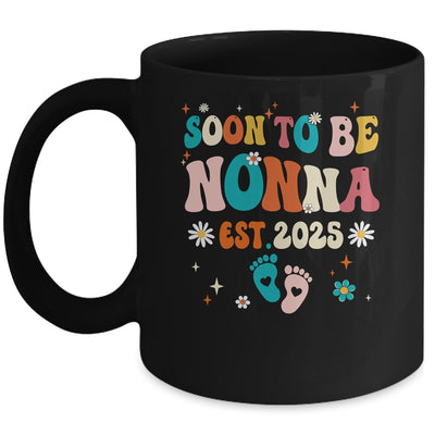 Soon To Be Nonna Est 2025 Pregnancy Announcement Groovy Mug | siriusteestore