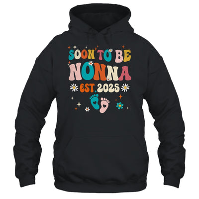 Soon To Be Nonna Est 2025 Pregnancy Announcement Groovy Shirt & Tank Top | siriusteestore