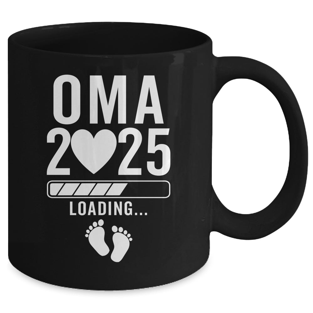 Soon To Be Oma 2025 Pregnancy Announcement Loading Mug | siriusteestore