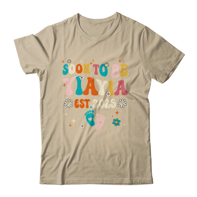Soon To Be Yiayia Est 2025 Pregnancy Announcement Groovy Shirt & Tank Top | siriusteestore