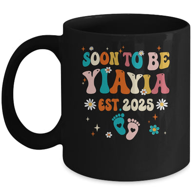 Soon To Be Yiayia Est 2025 Pregnancy Announcement Groovy Mug | siriusteestore