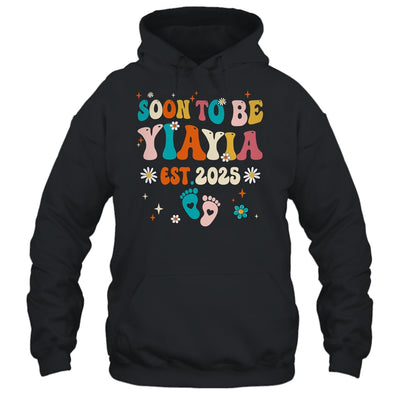 Soon To Be Yiayia Est 2025 Pregnancy Announcement Groovy Shirt & Tank Top | siriusteestore