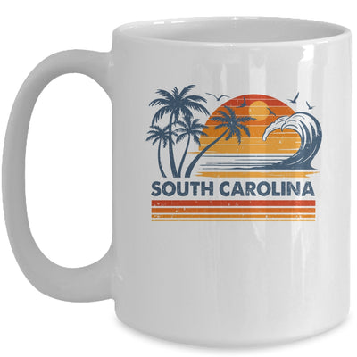 South Carolina Vacation Sunset Cute 70s Vintage Retro Beach Mug | siriusteestore
