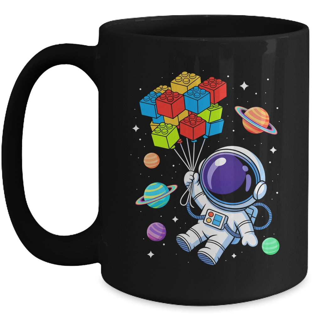 Space Astronaut Master Builder Funny Building Blocks Bricks Mug | siriusteestore