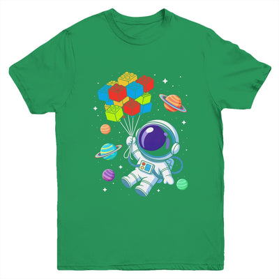 Space Astronaut Master Builder Funny Building Blocks Bricks Youth Shirt | siriusteestore