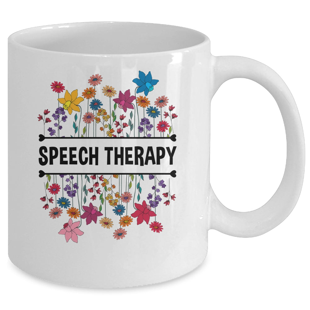 Speech Language Pathologist SLP Speech Therapy Pathology Flower Mug | siriusteestore
