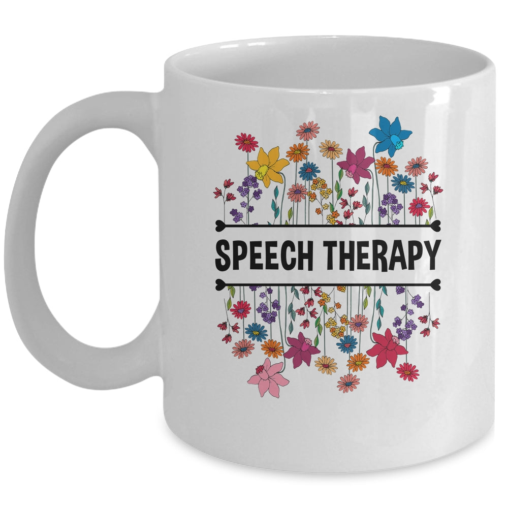 Speech Language Pathologist SLP Speech Therapy Pathology Flower Mug | siriusteestore