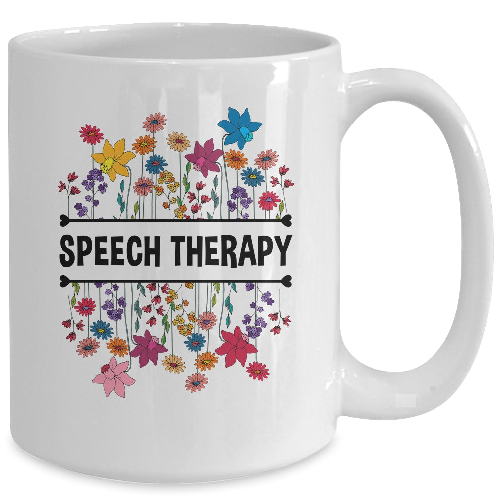 Speech Language Pathologist SLP Speech Therapy Pathology Flower Mug | siriusteestore
