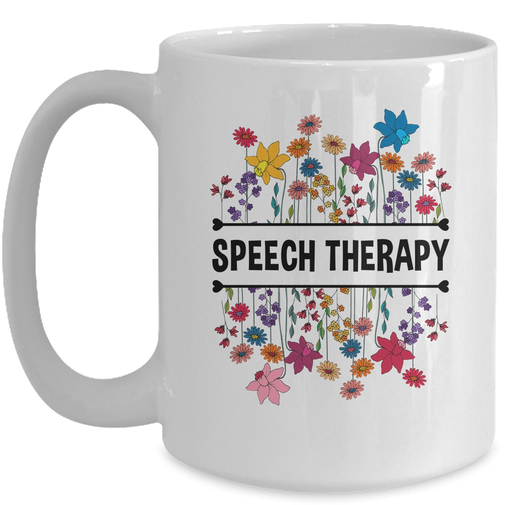 Speech Language Pathologist SLP Speech Therapy Pathology Flower Mug | siriusteestore