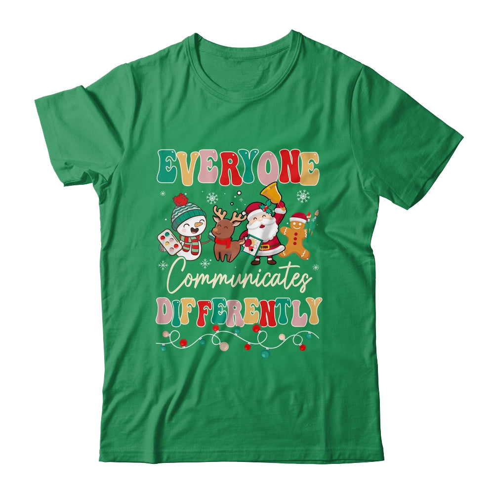 Speech Therapy Christmas Everyone Communicates Differently Shirt & Sweatshirt | siriusteestore