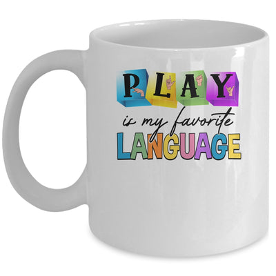 Speech Therapy Play Is My Favorite Language SLP Mug | siriusteestore